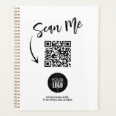 Einfaches Geschäftslogo QR-Code Social Media Planer (Vorderseite)