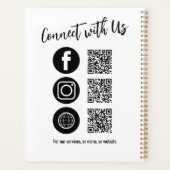 Einfaches Geschäftslogo QR-Code Social Media Planer (Rückseite)
