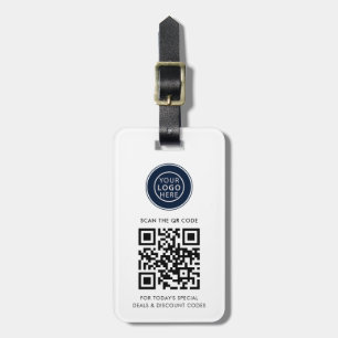 Einfaches Geschäftslogo und minimalistischer QR-Co Gepäckanhänger