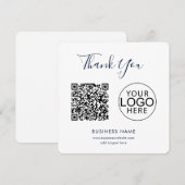 Einfaches Geschäftslogo und QR-Code Danke Mitteilungskarte (Vorne/Hinten)