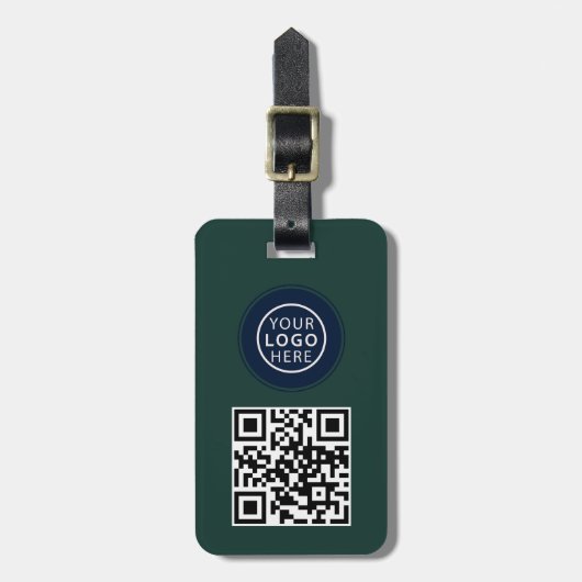Einfaches Geschäftslogo und QR-Code-Promotion Gepäckanhänger (Vorderseite vertikal)