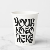 Einfaches Geschäftslogo und Text Cool Pappbecher (Vorderseite)