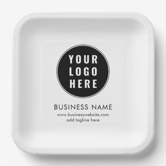 Einfaches Geschäftslogo und Website-Promotion Pappteller (Vorderseite)