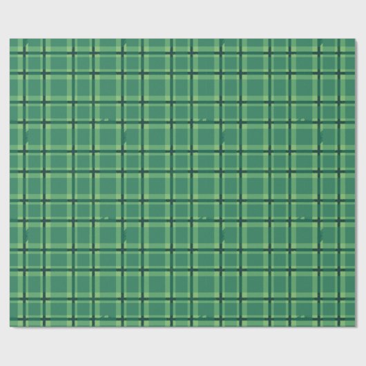Einfaches Geschenk für grüne Tartan-Muster Geschenkpapier (Flach)
