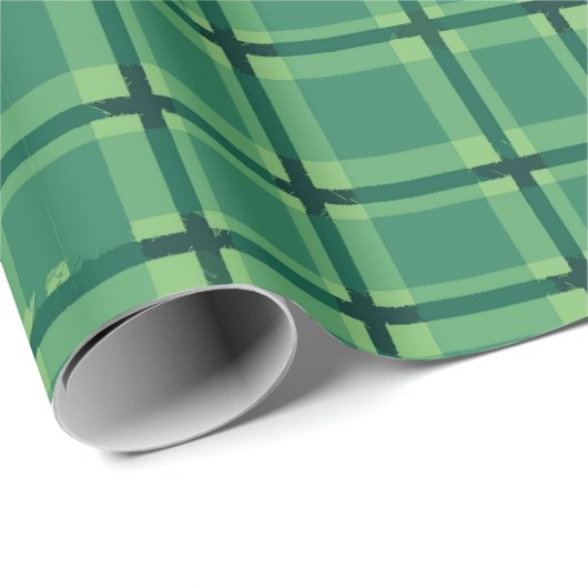 Einfaches Geschenk für grüne Tartan-Muster Geschenkpapier (Rolleneckpunkt)