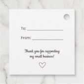 Einfaches Geschenk-Tag für hausgemachte Waren Geschenkanhänger (Rückseite)