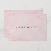 Einfaches Geschenkgutschein aus rosa Marmor (Vorne/Hinten)