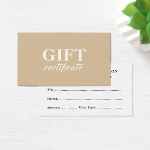 Einfaches Geschenkgutschein für Elegante Unternehm