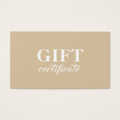Einfaches Geschenkgutschein für Elegante Unternehm (Vorderseite)