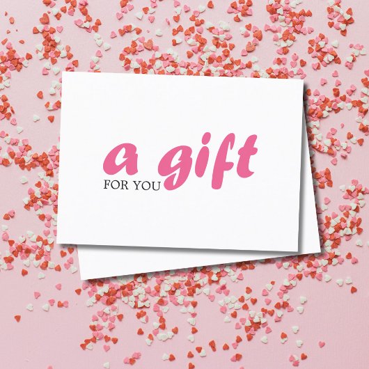 Einfaches Geschenkgutschein in weißem Rosa Rabattkarte