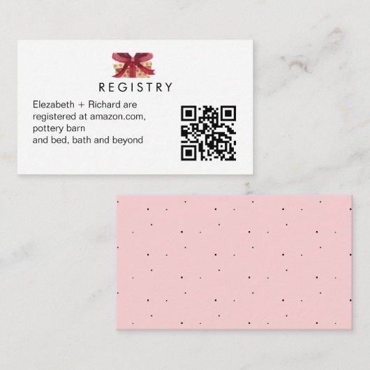 Einfaches Geschenkregister für QR-Karte für Baby Begleitkarte (Vorne/Hinten)