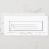 Einfaches Geschenkzertifikat "Bold Beauty Salon" (Rückseite)