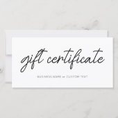 Einfaches Geschenkzertifikat für Minimalistische K (Vorderseite)