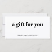 Einfaches Geschenkzertifikat für Minimalistische K (Vorderseite)