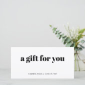 Einfaches Geschenkzertifikat für Minimalistische K (Stehend Vorderseite)