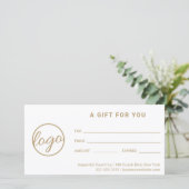 Einfaches Geschenkzertifikat für moderne Gold-Logo (Stehend Vorderseite)