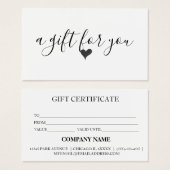 Einfaches Geschenkzertifikat für moderne Unternehm (Vorne & Hinten)