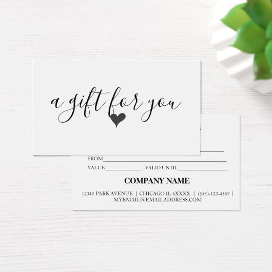 Einfaches Geschenkzertifikat für moderne Unternehm (Schreibtisch)
