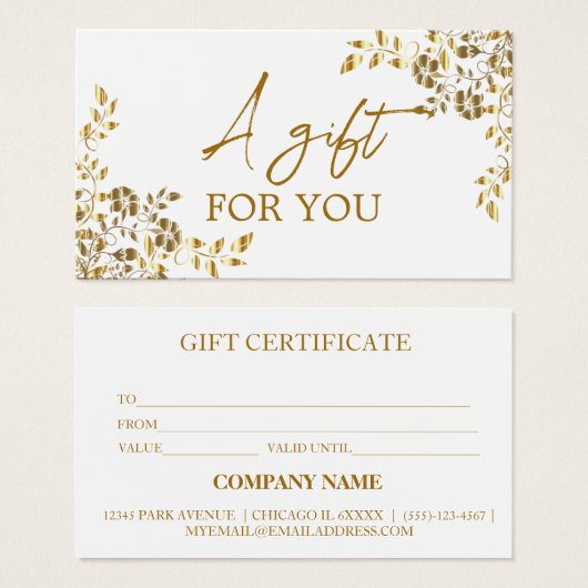 Einfaches Geschenkzertifikat für moderne Wildblume (Vorne & Hinten)