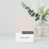 einfaches Geschenkzertifikat mit moderner Geometri Visitenkarte (Stehend Vorderseite)