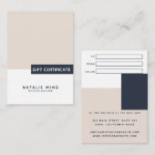 einfaches Geschenkzertifikat mit moderner Geometri Visitenkarte (Vorne/Hinten)