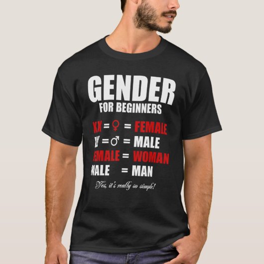 Einfaches Geschlecht für Anfänger XX Weibliche XY  T-Shirt (Vorderseite)