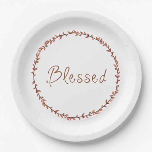 Einfaches gesegnetes Herbstfeuer Pappteller (Vorderseite)