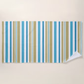 einfaches, gestreiftes Muster, olivfarbener und bl Strandtuch (Vorderseite)