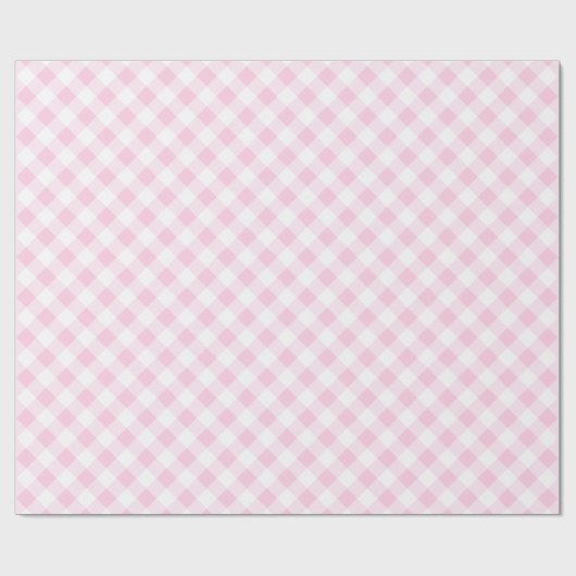 Einfaches Gingham Wrapping Papier Pastell Pink Geschenkpapier (Flach)