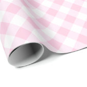 Einfaches Gingham Wrapping Papier Pastell Pink Geschenkpapier (Rolleneckpunkt)