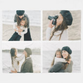 Einfaches Gitter aus vier Personalisierten Fotos Fleecedecke (Vorderseite (Horizontal))