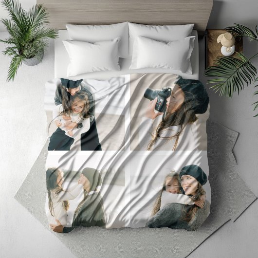 Einfaches Gitter aus vier Personalisierten Fotos Fleecedecke