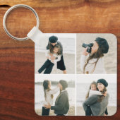 Einfaches Gitter mit vier Personalisierten Foto Sc Schlüsselanhänger (Vorderseite)