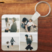 Einfaches Gitter mit vier Personalisierten Foto Sc Schlüsselanhänger (Rückseite)