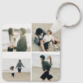 Einfaches Gitter mit vier Personalisierten Foto Sc Schlüsselanhänger (Rückseite)