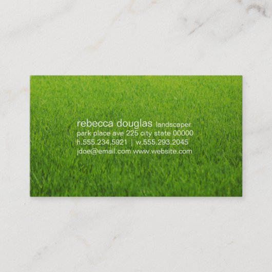 Einfaches Gitter (Rasen) Visitenkarte (Vorderseite)