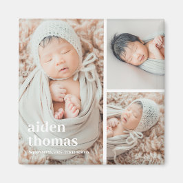 Einfaches Gitter von drei Personalisierten Fotos Magnet