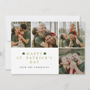 Einfaches Glück Kleeblatt st. Patrick's Day 4 Foto Feiertagskarte