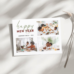 Einfaches Glück Neujahr Kalligrafie Foto Urlaub Postkarte