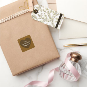 Einfaches Glück Thanksgiving Tag Türkei Lover Brow Quadratischer Aufkleber