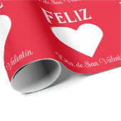 Einfaches Glück Valentinstag Spanisches Weißes Her Geschenkpapier (Rolleneckpunkt)