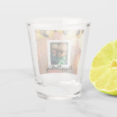 Einfaches Glück zum Geburtstag Hinzufügen von Foto Schnapsglas (Rückseite)