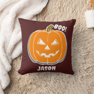 Einfaches glückliches Halloween-Kürbis Kissen