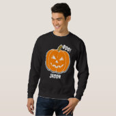 Einfaches glückliches Halloween-Kürbis Sweatshirt (Vorne ganz)