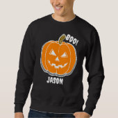 Einfaches glückliches Halloween-Kürbis Sweatshirt (Vorderseite)