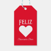 Einfaches glückliches Jubiläum Spanisches Weißes F Geschenkanhänger (Vorderseite)