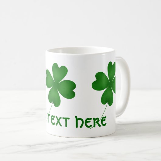 Einfaches glückliches Kleeblatt Kaffeetasse (VorderseiteRechts)