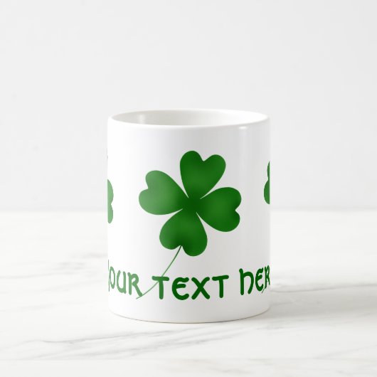 Einfaches glückliches Kleeblatt Kaffeetasse (Mittel)