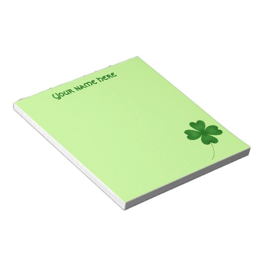 Einfaches glückliches Kleeblatt Notizblock (angewinkelt)