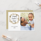 Einfaches glückliches Vatertagskreath-Foto Karte (Vorderseite/Rückseite Beispiel)